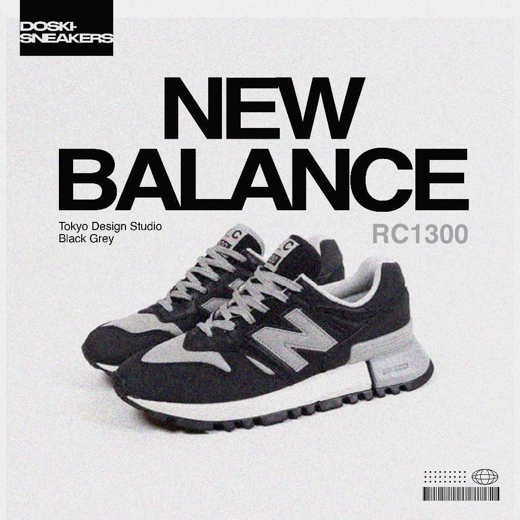 New Balance RC1300 Tokyo Design Studio Black Grey 100% Original Sneakers Casual Pria Wanita Sepatu O