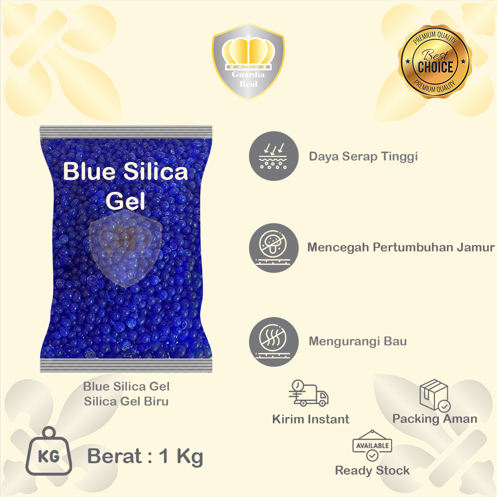Blue Silica Gel 1 Kg/ Silika Gel Biru 1 Kg/ Refill Silica Gel 1 Kg/ Silica Gel Import/ Silica Gel Pr
