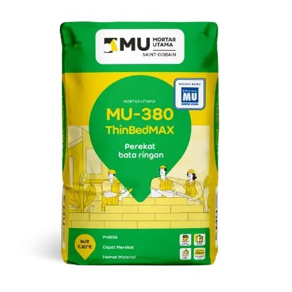 SEMEN MU MORTAR UTAMA MU 380 THINBEDMAX PEREKAT BATA RINGAN