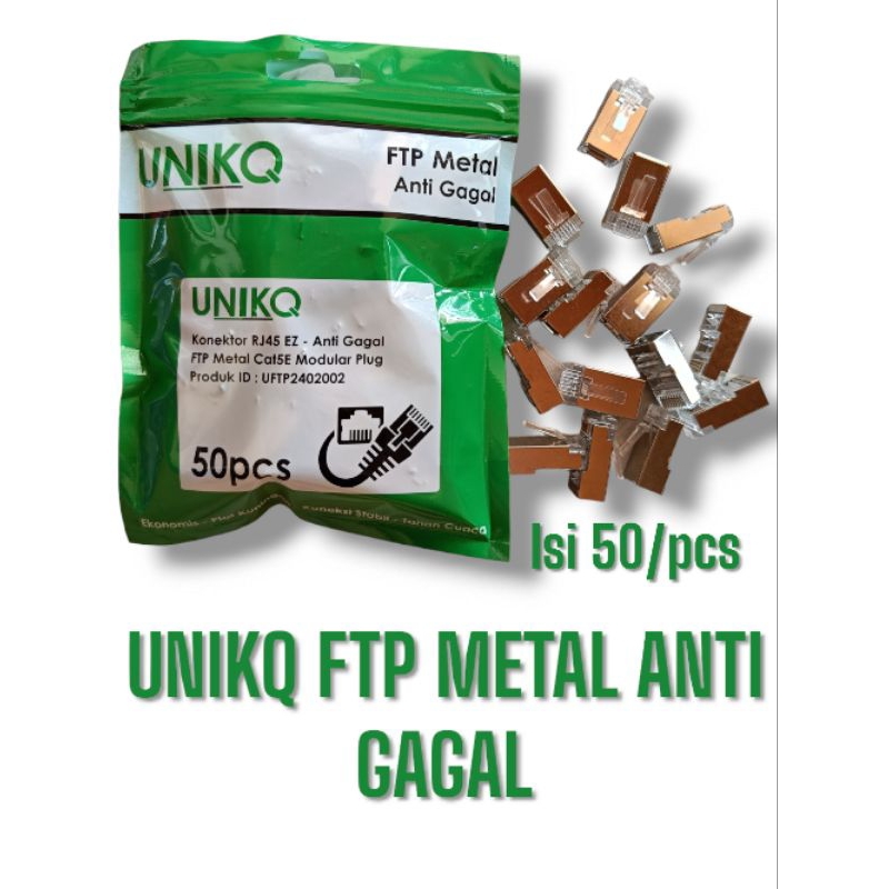 KONEKTOR UTP FTP RJ45 CONNECTOR RJ45 RJ 45 FTP BESI METAL EZ ANTI GAGAL CAT5E CAT 5 E LAN JARINGAN N