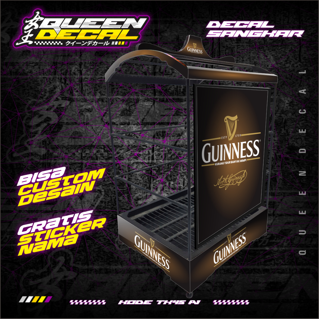 Decal Stiker Sangkar Ebod  Custom / Aksesoris Sangkar Burung Kotak Kenari - TK