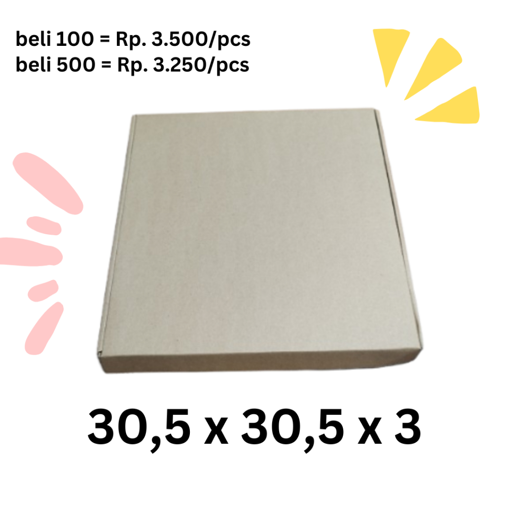 

[Premium] Kotak pizza kardus (30,5 x 30,5 x 3 cm) | min order 10