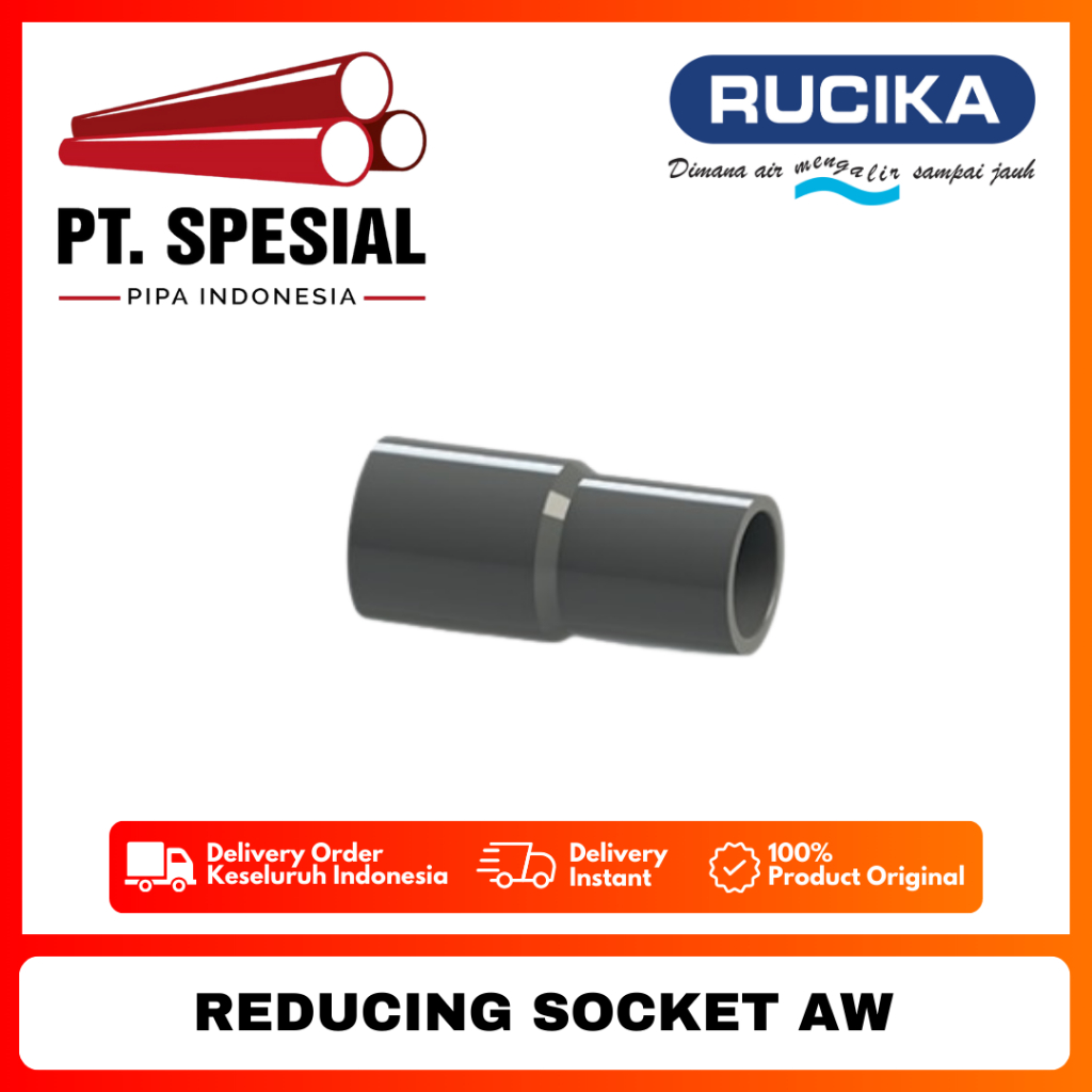 Vlok Sock AW 5 x 3 Inch PVC Rucika / Reduced Sock PVC Rucika / Reducer Sok AW PVC - 08