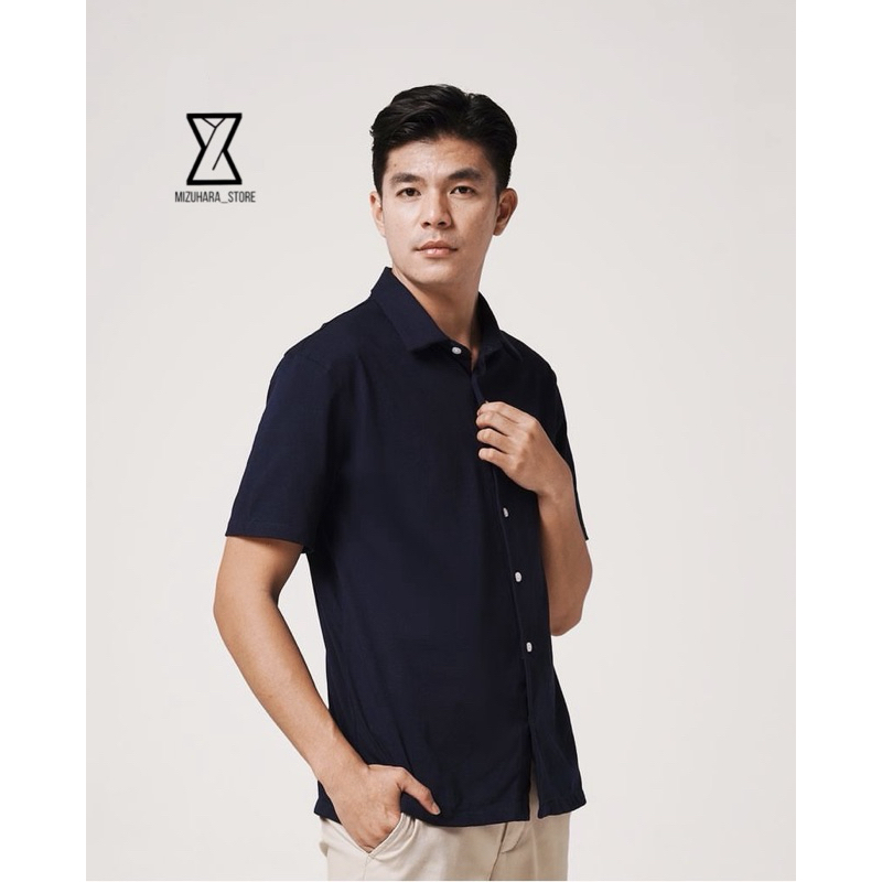 Kemeja Polos Vintage-Kemeja Pria Lengan Pendek-Kemeja Vintage