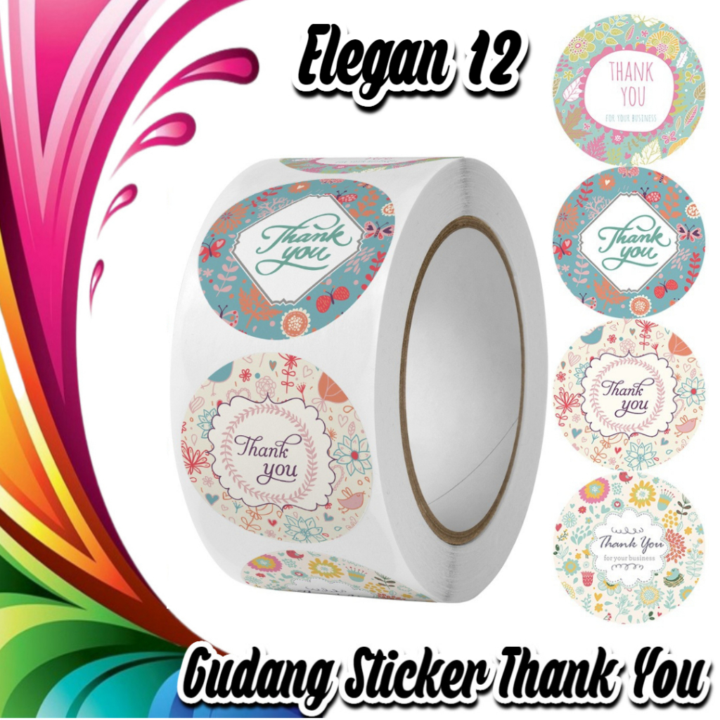 

STICKER THANK YOU STICKER TERIMA KASIH TINGGAL KUPAS & TEMPEL WARNA CERAH TAJAM (ELEGAN 12)