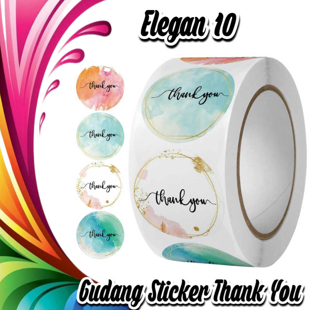 

STICKER THANK YOU STICKER TERIMA KASIH TINGGAL KUPAS & TEMPEL WARNA CERAH TAJAM (ELEGAN 10)