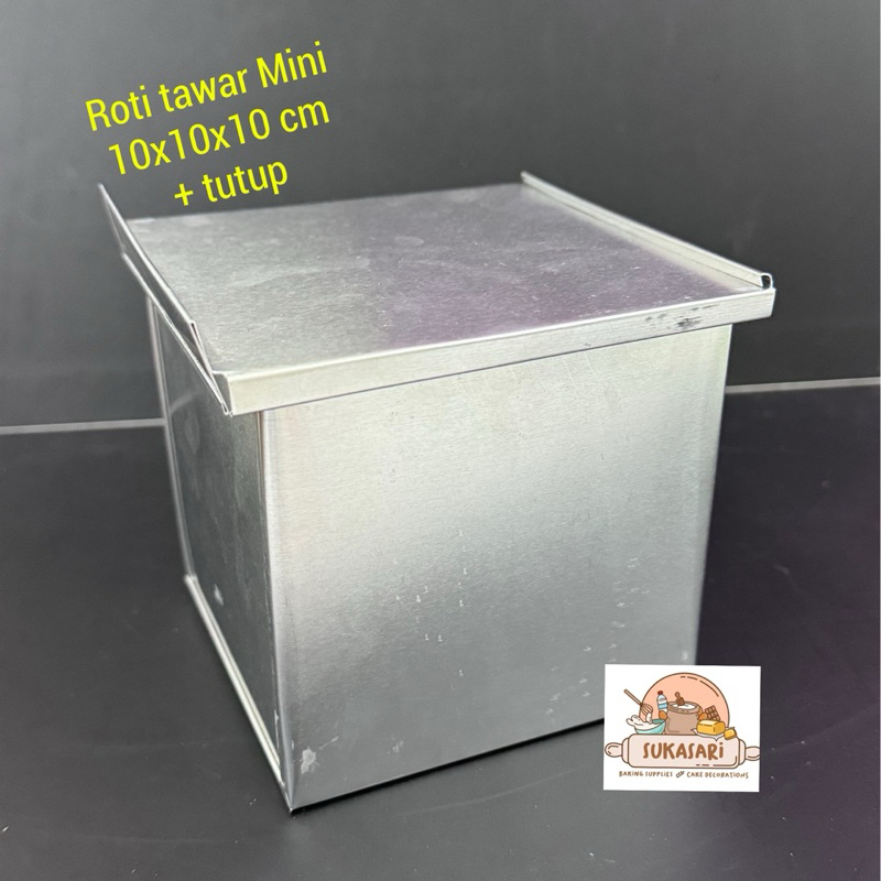 Loyang Roti Tawar 10x10 cm tinggi 10 cm Tutup Toast pan mini small kecil Bread pan