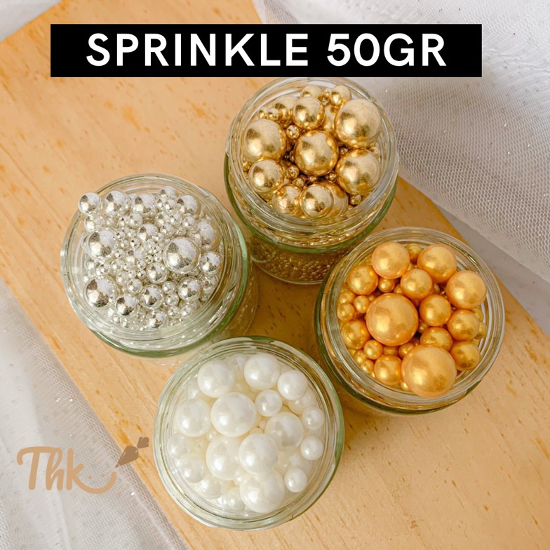 

ag Baru Sprinkle Mutiara Putih Gold Silver 5gram T61