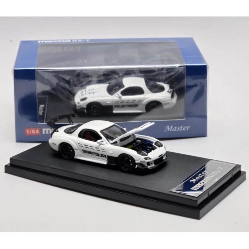 Master diecast mazda RX7 RE amemiya open hood white
