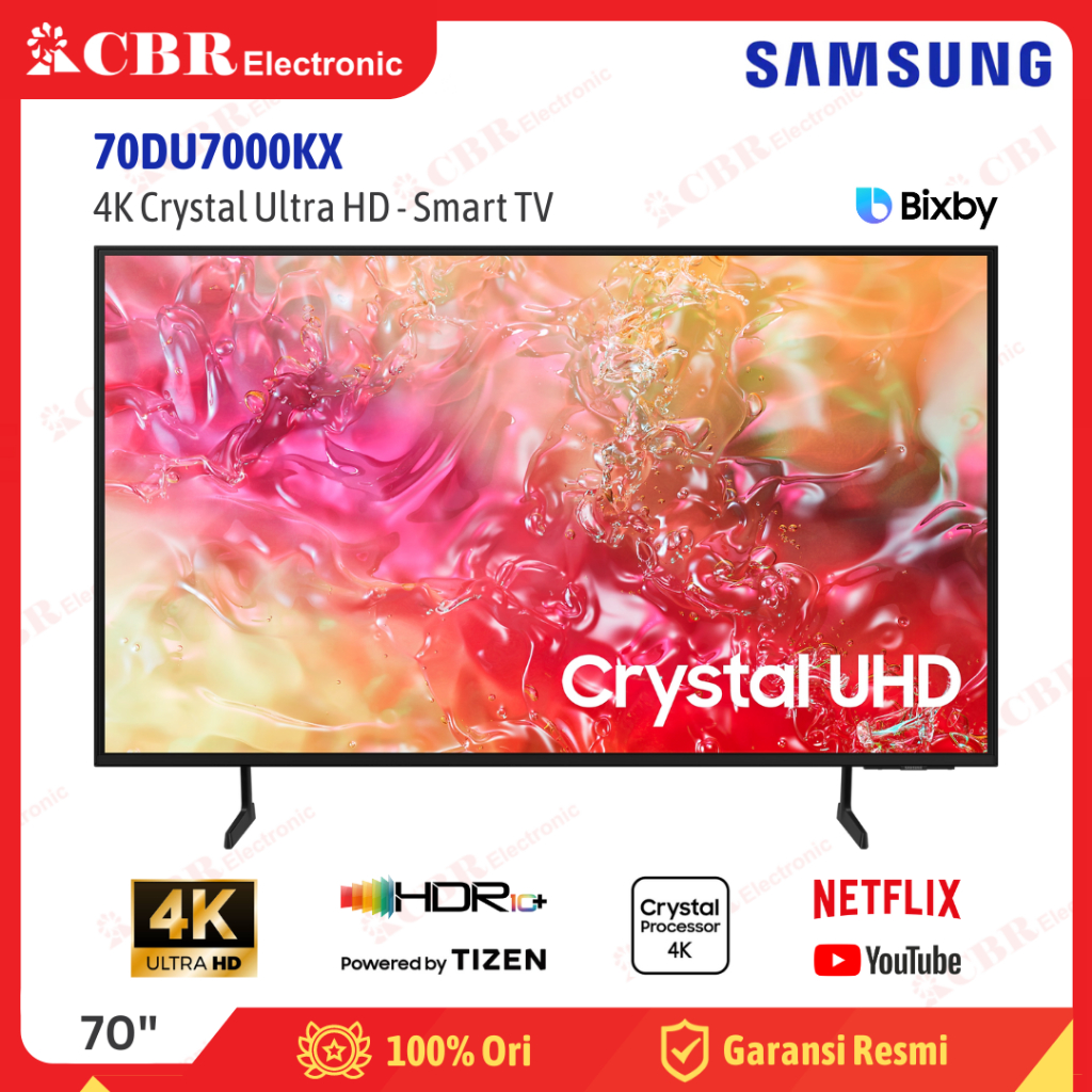 TV SAMSUNG 70 Inch LED 70DU7000KX (4K Crystal UHD-Smart TV)