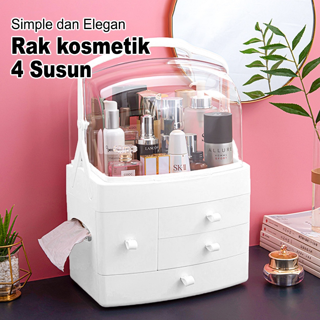 (COD) Rak Kosmetik Skin Care Tempat Penyimpanan Make Up LEBIH BESAR / Rack Skincare Storage Box Orga