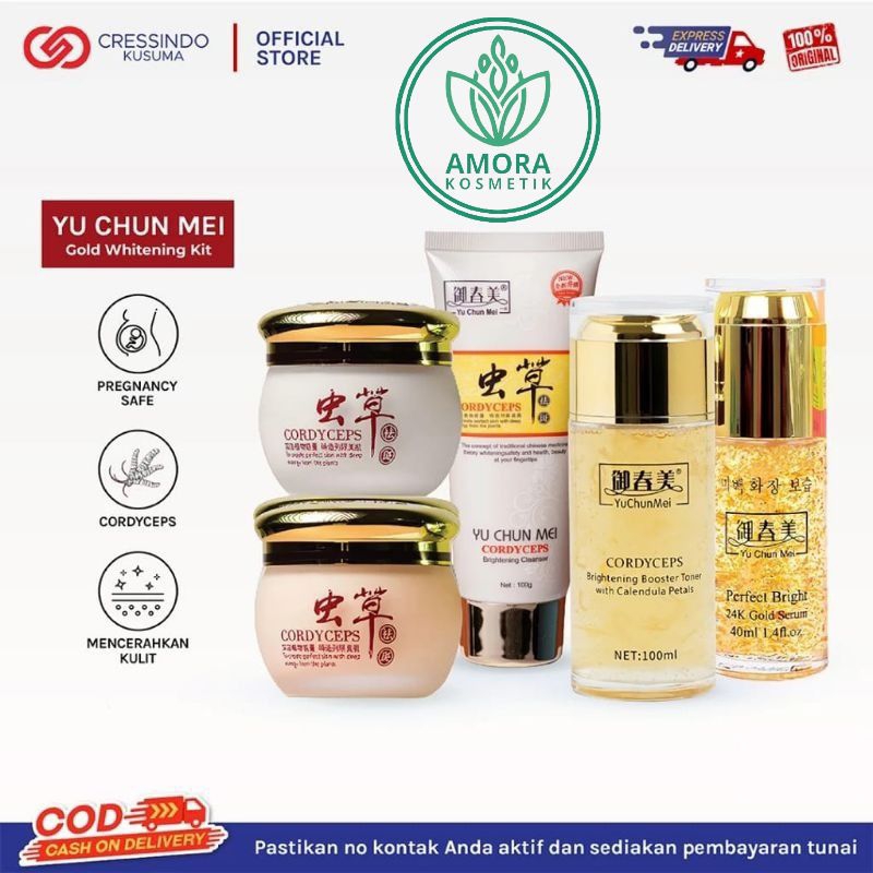 [ BPOM ORIGINAL LOKAL ] YU CHUN MEI Cordyceps Whitening PAKET 5in1