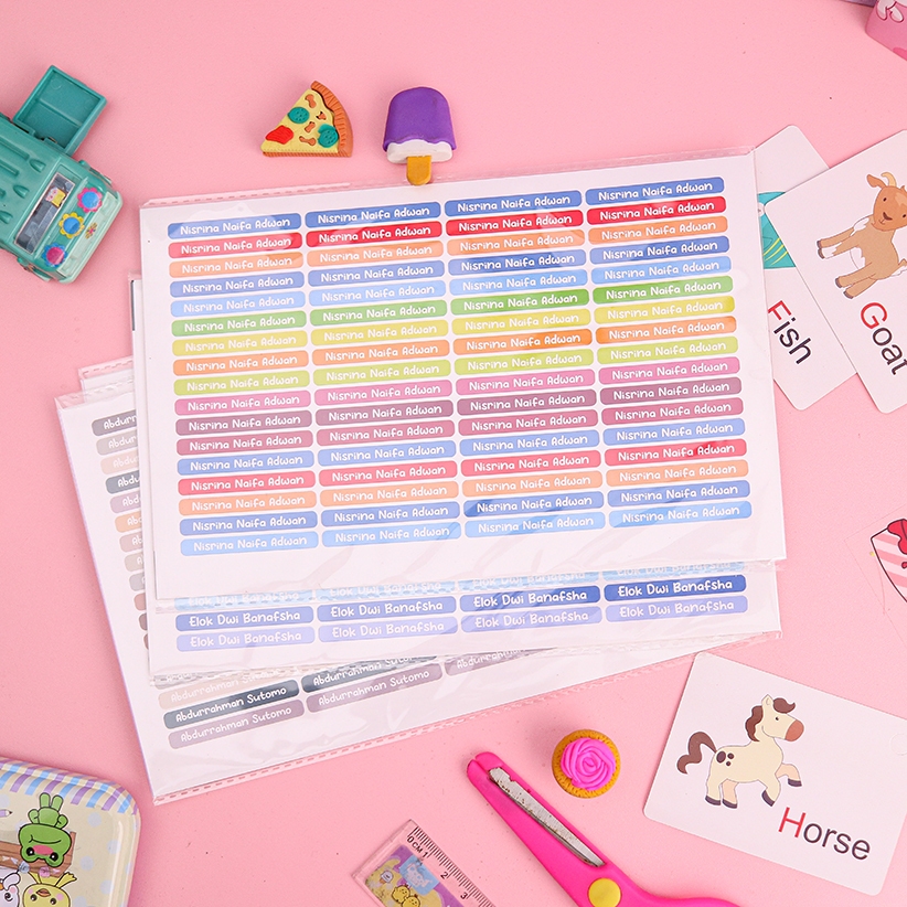 

STIKER PENSIL WATERPROOF ISI 136 pcs / STIKER LABEL NAMA / LABEL NAMA / STICKER/ TEMPELAN STATIONARY
