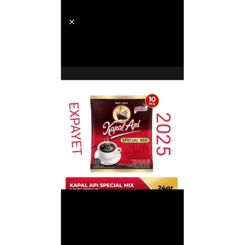 

kopi kapal api spesial mix 20 gra 1 renteng isi 10 sashet