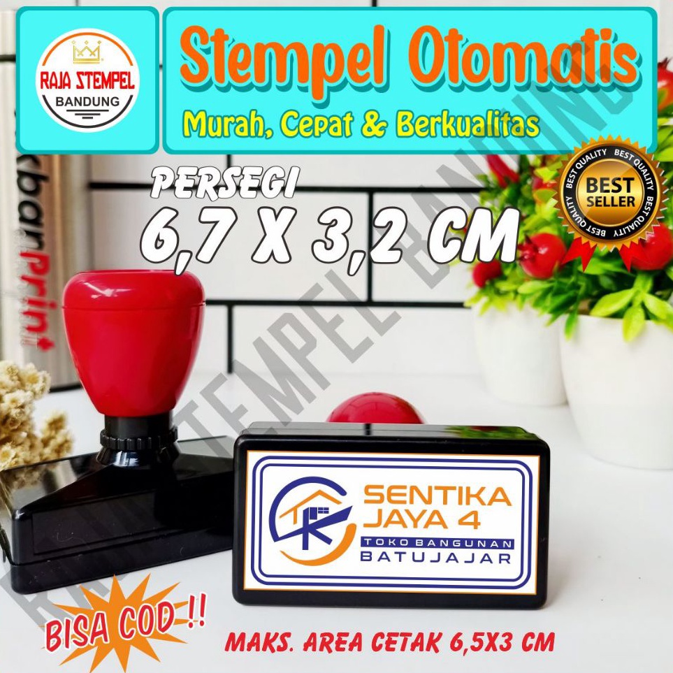 Stempel Flash Persegi Ukuran 67x32cm nama tandatangan lunas stample stemple onlineshop stampel j Z1O