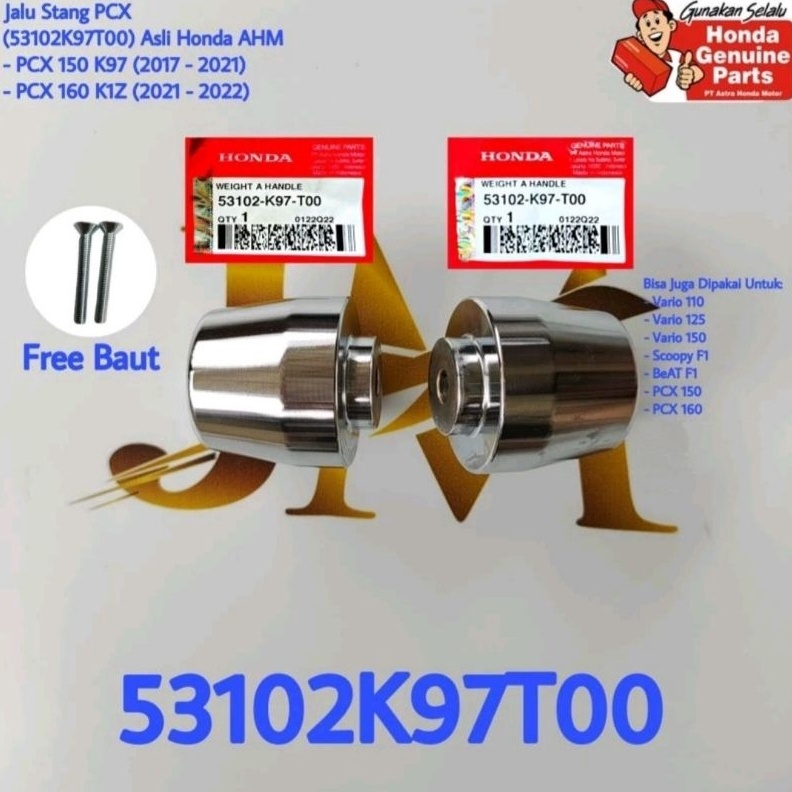 KODE X43Z Jalu Stang Stabilizer Stang PCX 1Set Sepasang Ori Honda AHM