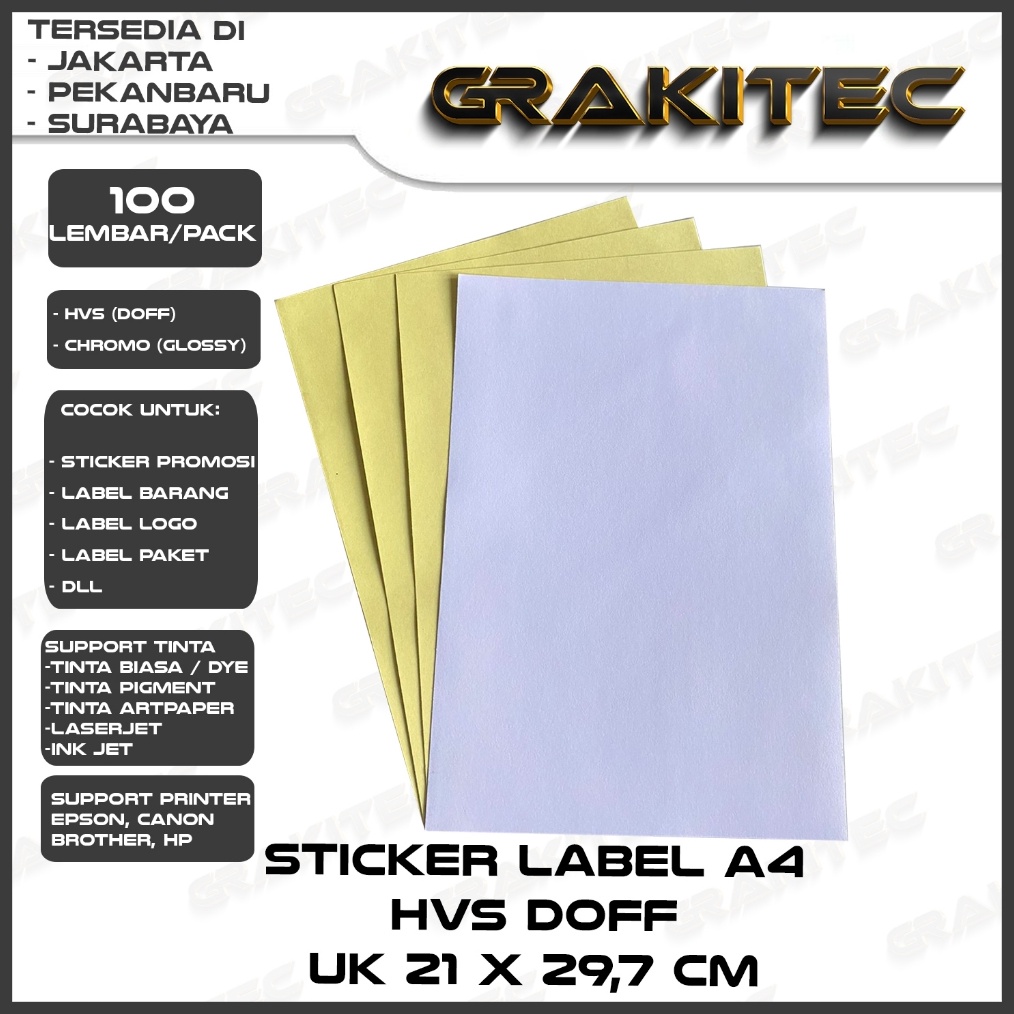 

Kertas Sticker Label A4 isi 1 Lembar KERTAS STICKER A4 Grakitec b AC4