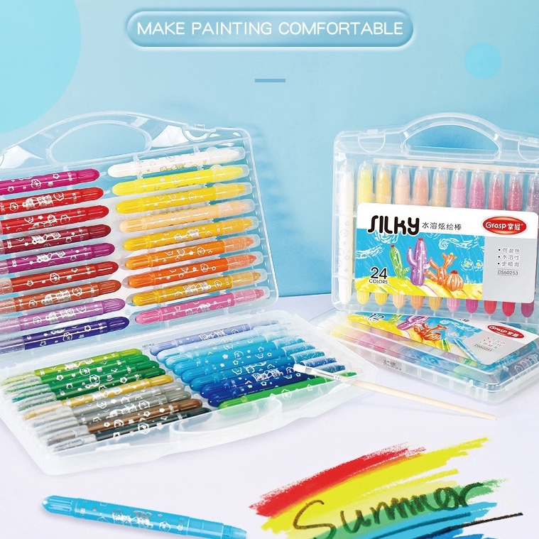 

LOGU Silky crayon Water soluble crayons Krayon licin b Y5S9