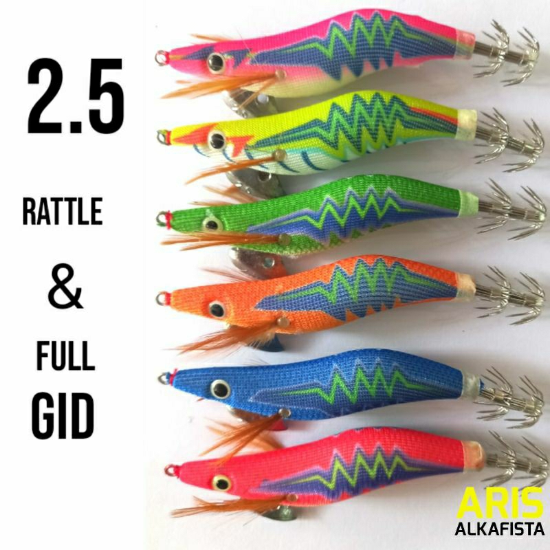 Umpan Cumi EGI 2.5 FULL GID dan Rattle Berbunyi