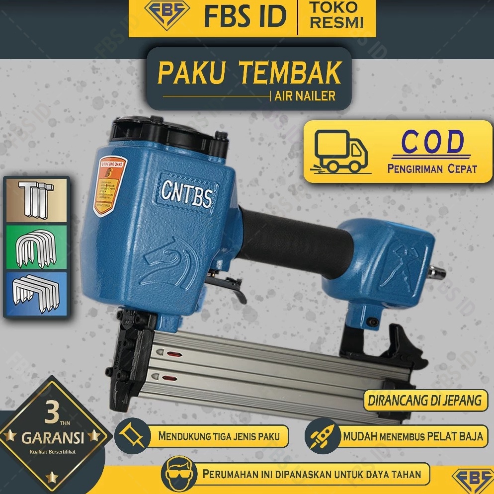 

Paku Tembak Angin Mesin Air Nailer Stapler Gun Pneumatic Nailer FBS New Version b H8C7