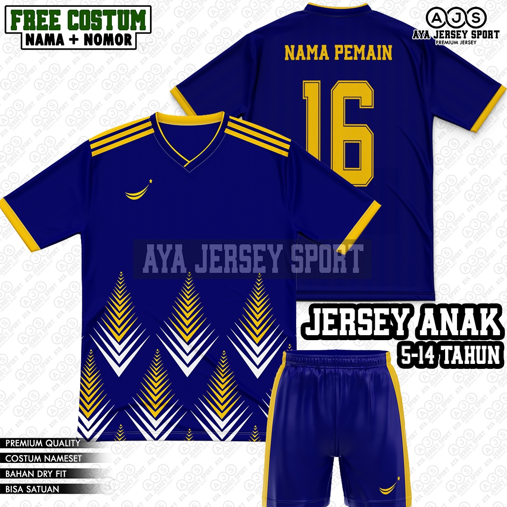 COD sablon Nama Nomor setelan baju bola jersey anak junior terbaru kaos futsal voly anak anak umur 1
