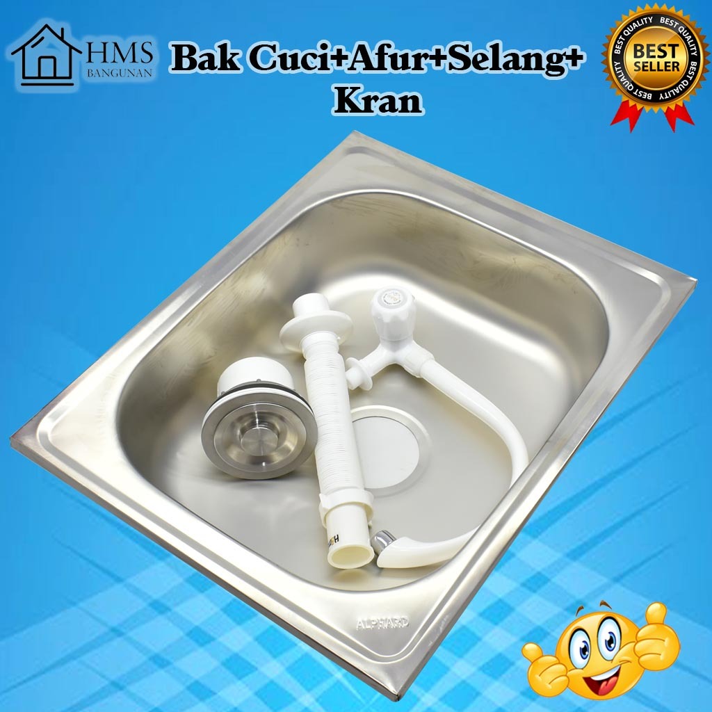 KHUSUS INSTANT/SAMEDAY - NAGOYA Bak Cuci Piring Stainless 50x40 cm / Bak Cuci Piring 1 Lubang / Sink