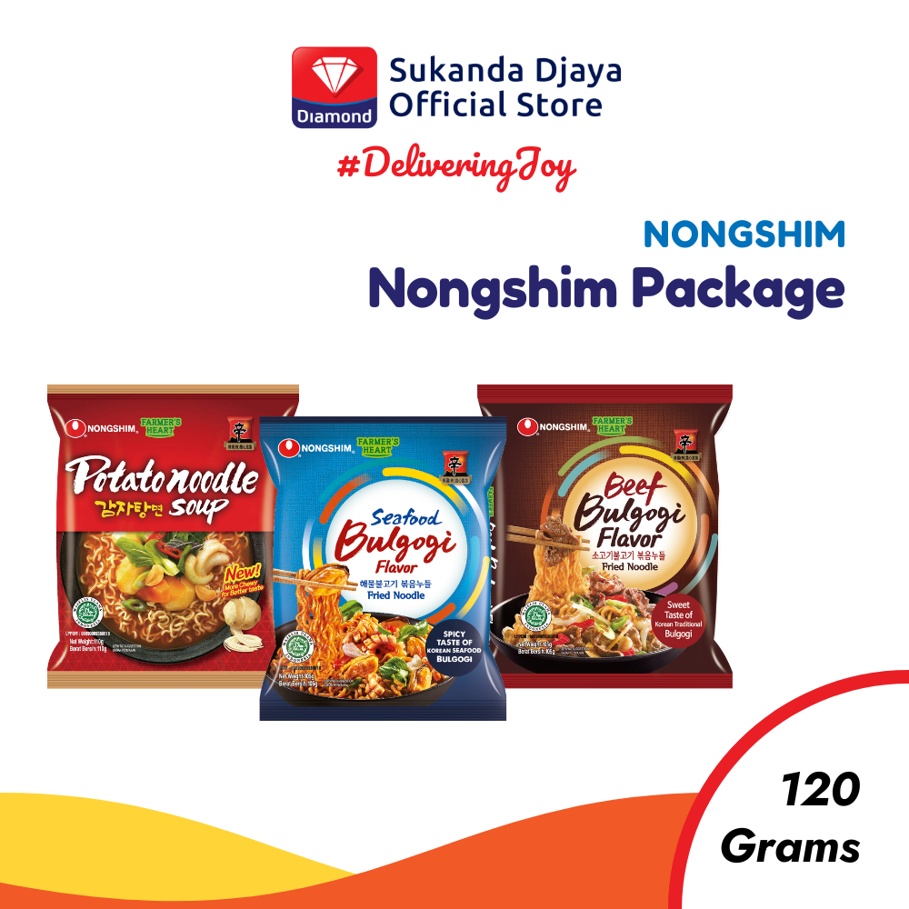 

Nongshim Mie Instan Package Beef Bulgogi+Seafood Bulgogi+Potato Ramyun