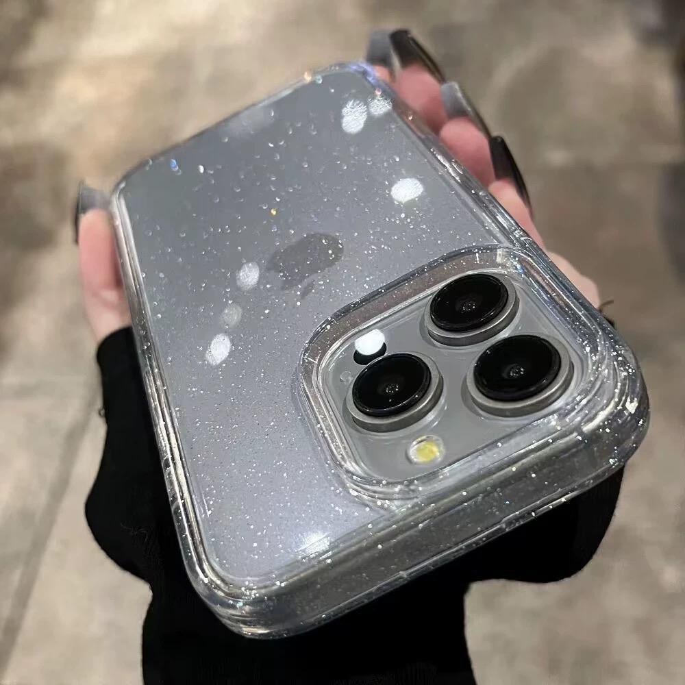 Clear Softcase Glitter Bling Fullcover Iphone - Hardcase/Casing Hp Compatible For Iphone 7 7+ X Xr 1
