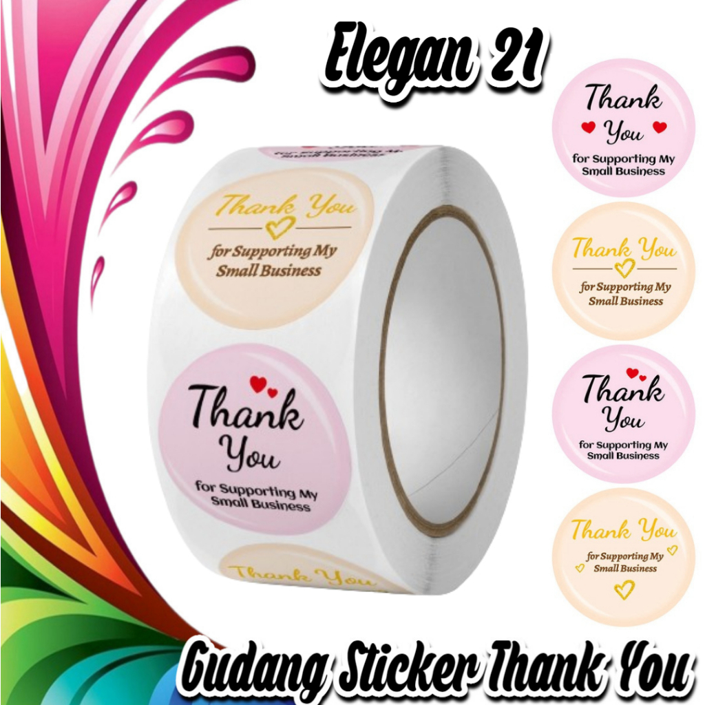 

STICKER THANK YOU STICKER TERIMA KASIH TINGGAL KUPAS & TEMPEL WARNA CERAH TAJAM (ELEGAN 21)