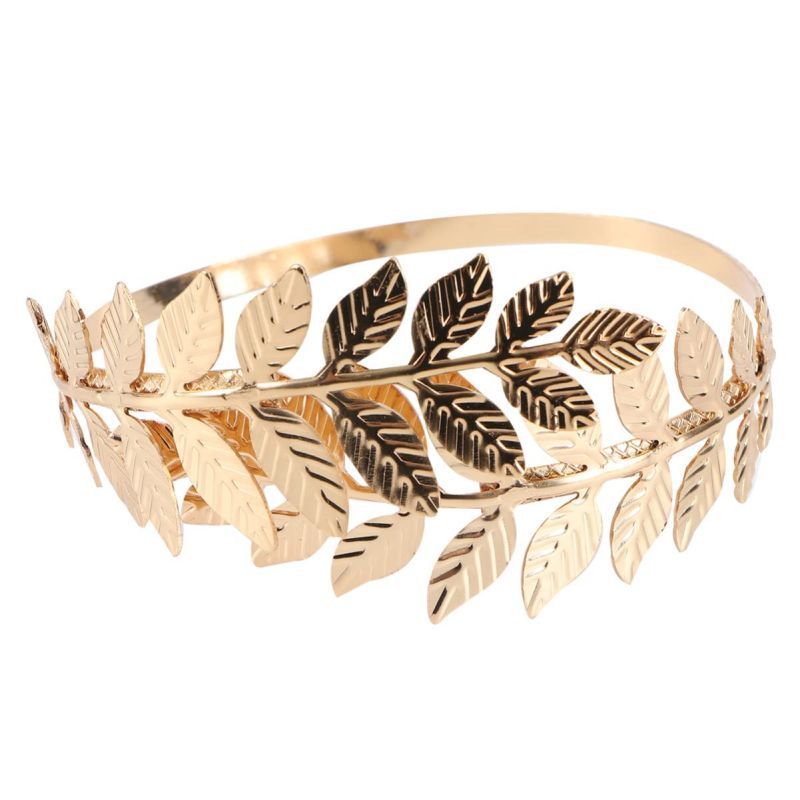 ASTARA - Gelang Wanita Emas Leaves Gelang Lengan Atas Vintage / Daun Gold Leaf Bracelet