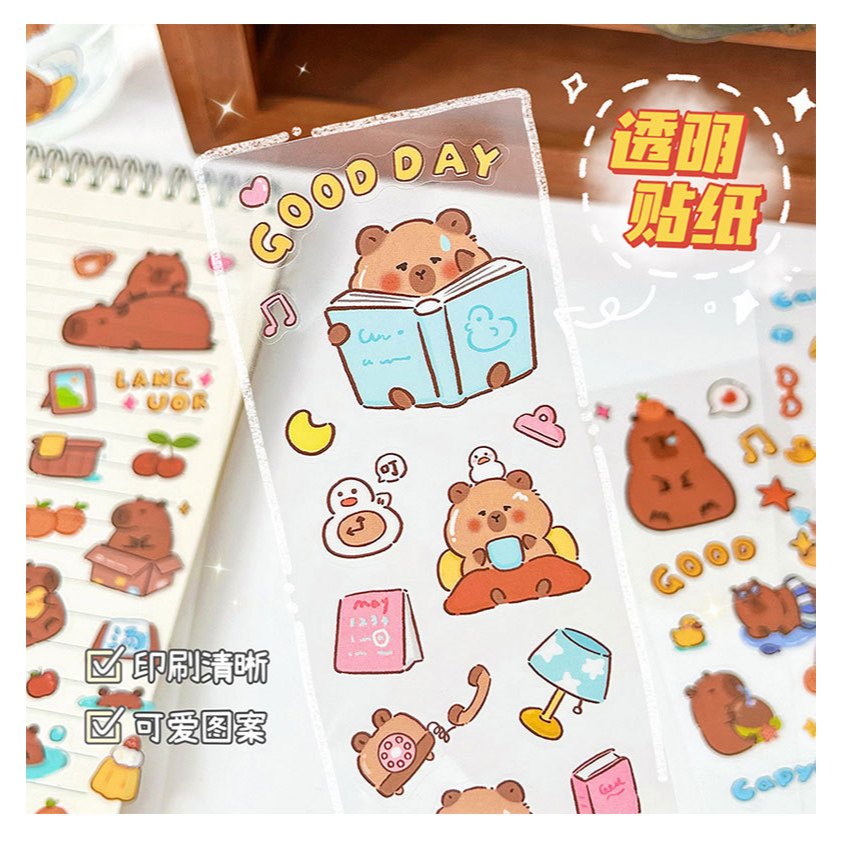 

Stiker Panjang Capybara Stiker Bahan PVC Import