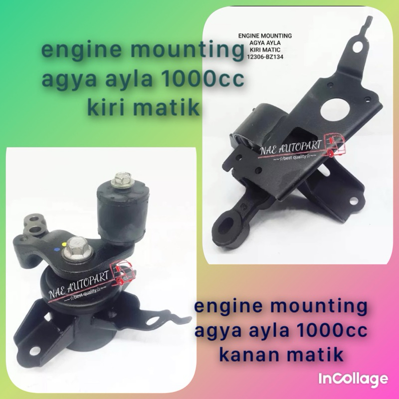 (2 pcs) ENGINE MOUNTING SET AGYA AYLA 2012 2013 2014 KANAN KIRI 1000cc MATIC MATIK AT