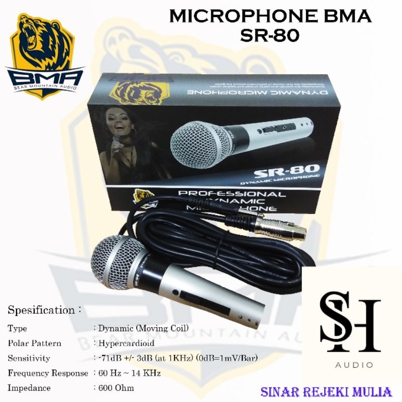 Mic BMA SR 80 Microphone Vokal BMA SR 80 Mik BMA SR 80 Untuk Vokal Best Seller