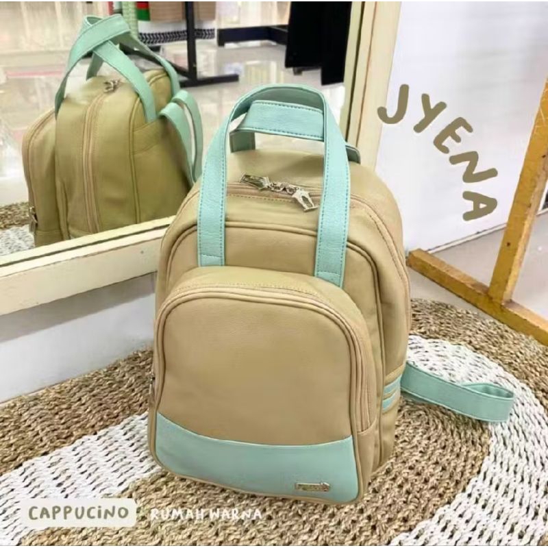 TAS RANSEL M JYENA RUMAH WARNA TAS WANITA ANAK SEKOLAH KULIAH KERJA LAPTOP