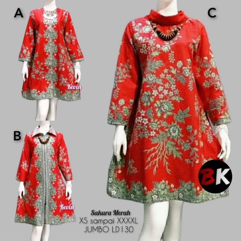 Tunik batik modern terbaru/ Tunik Teratai Jumbo LD120
