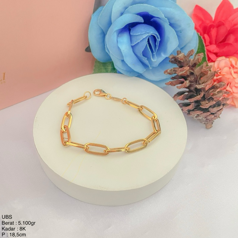 Perhiasan Gelang Emas Paperlina Cantena Chain UBS 8k / 375