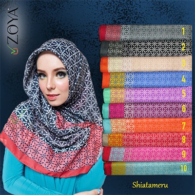 SALE ZOYA HIJAB SEGIEMPAT MOTIF KERUDUNG SHIATAMERU