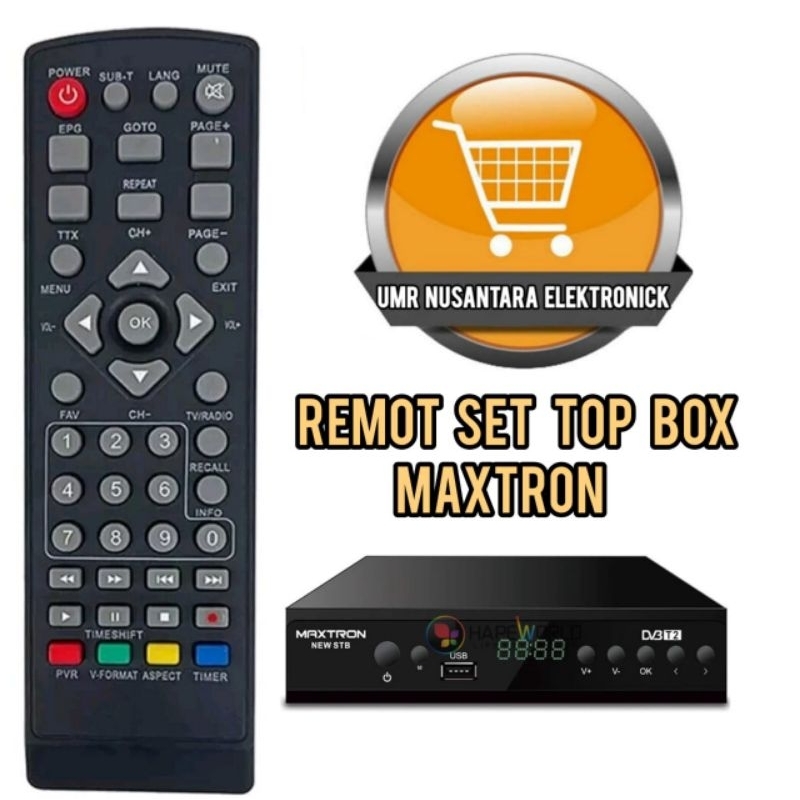 Remote set top box maxtron tanpa seting langsung pakai