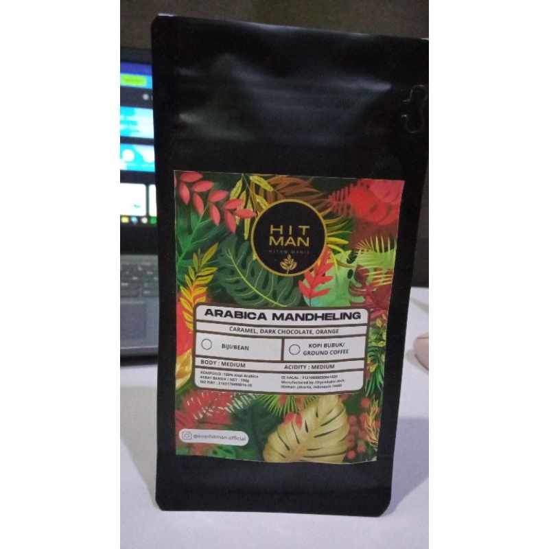 

Kopi Hitman Sumatera Mandheling Arabica Whole Bean 100 Gr