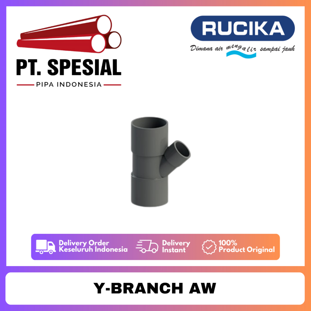 Tee Y AW 8 Inch PVC Rucika / Vlok Tee Y PVC / Y-Branch PVC / Y Branch AW - 09