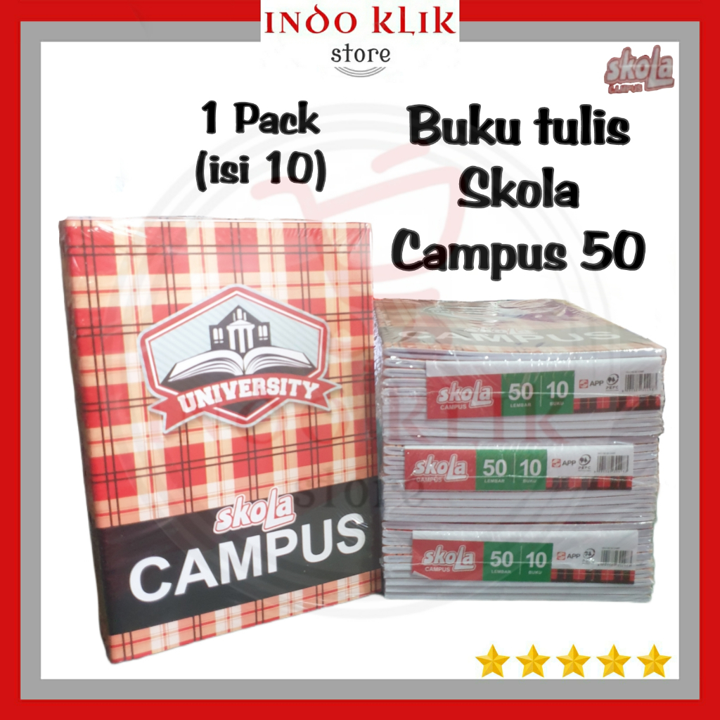 

Ay00! Buku Tulis Skola Campus 50 Lembar / Buku Ukuran Boxy / Campus B5 50 Lbr