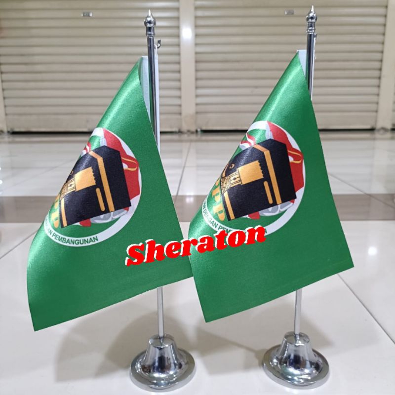 

tiang stenlis meja+bendera partai PPP