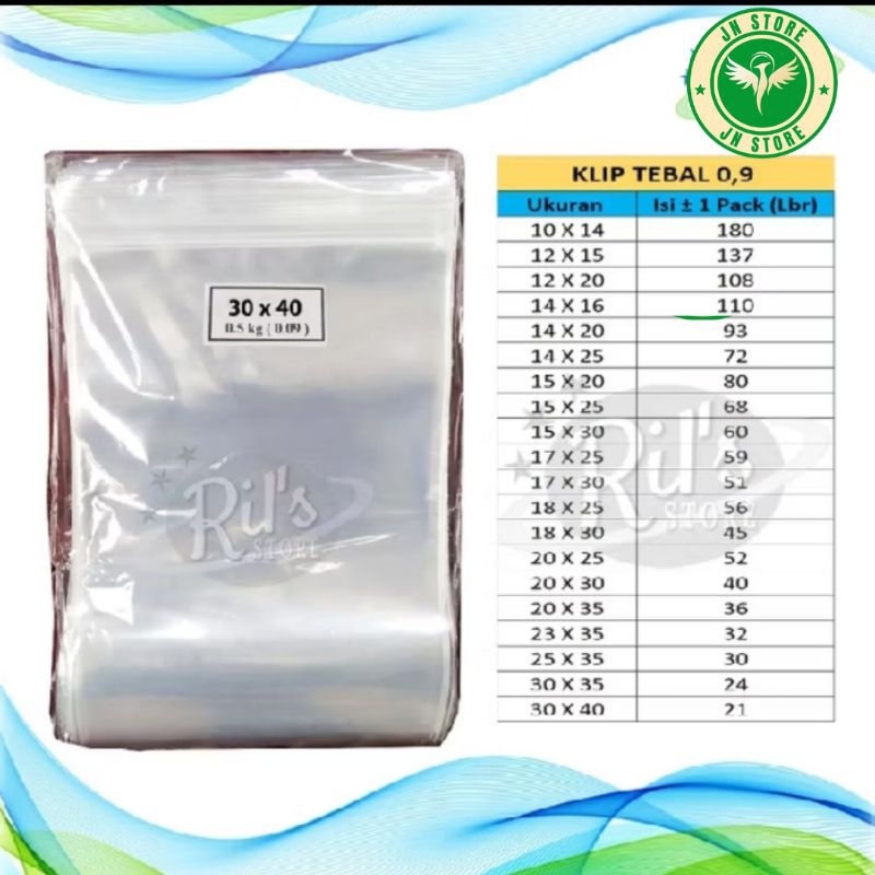 KLIP TEBAL 30x40 cm / PP KAKU BENING / 90 micron/30x40 cm / Snack / Kripik/ ZIPLOCK