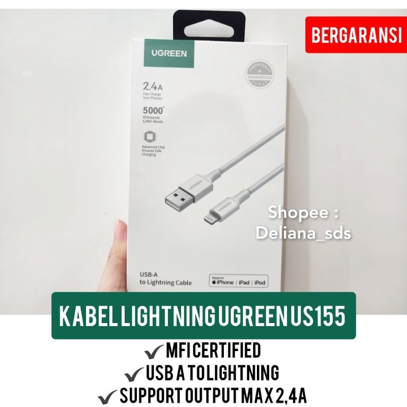 Kabel Lightning Ugreen US155 MFI Garansi Resmi 2 Tahun Kabel Iphone MFI Kabel Iphone Ugreen US155 Ka
