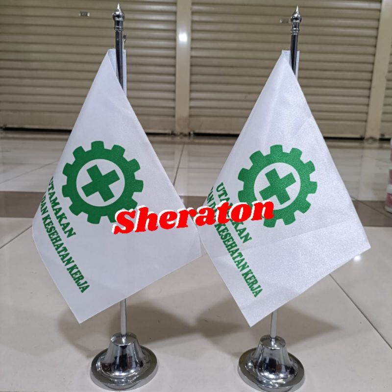 

tiang stenlis meja+bendera K3