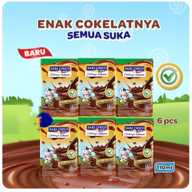 

SARI ROTI// paket sari choco milk 110ml// isi 6 pcs