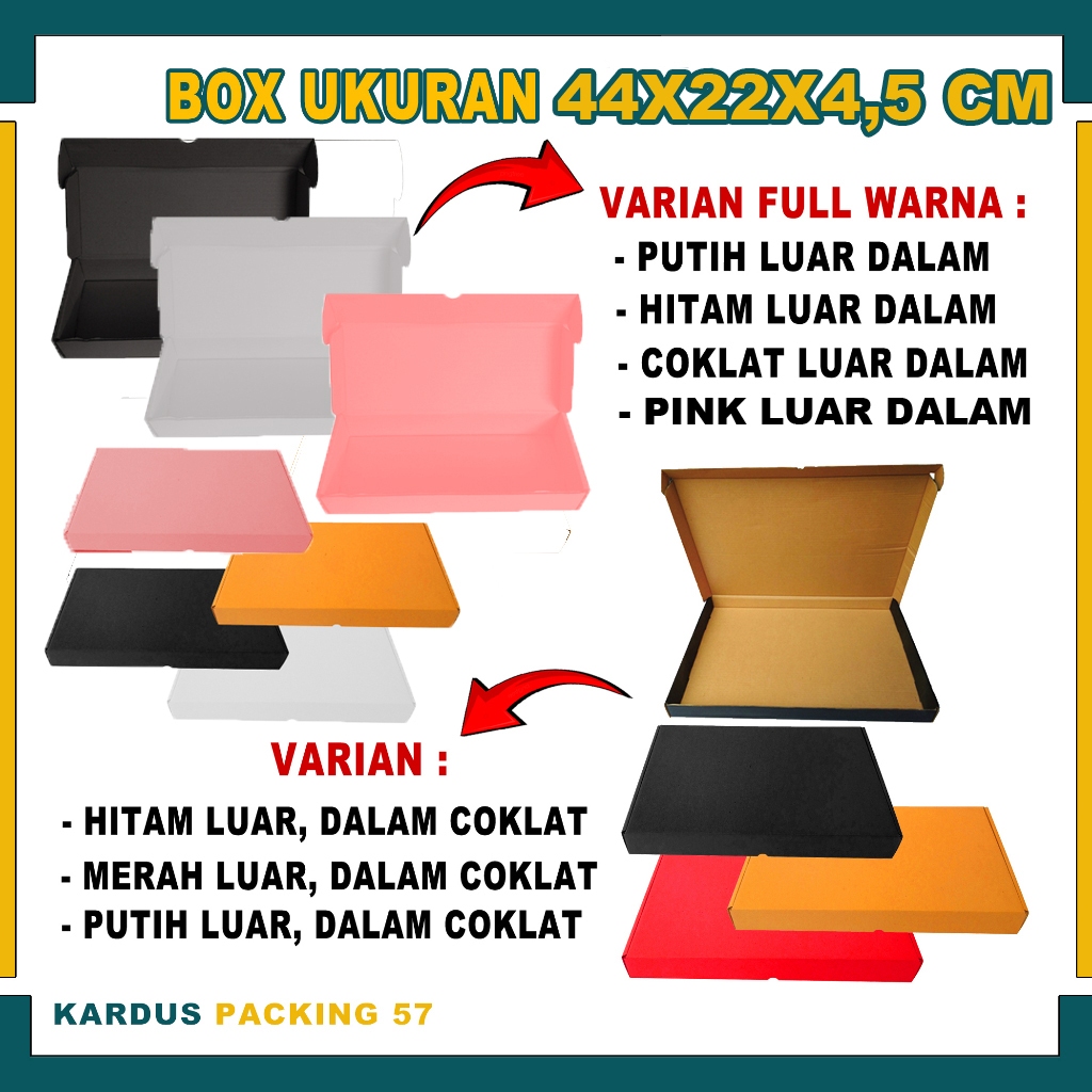 

Box 44x22x4,5 cm/ Box Lipat Samping/Kardus Polos/Kemasan Karton