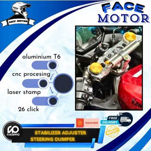 Steering Damper Racepro Original Stabilizer Stang Race Pro Universal NINJA R25 R15V3 CBR 150 250RR