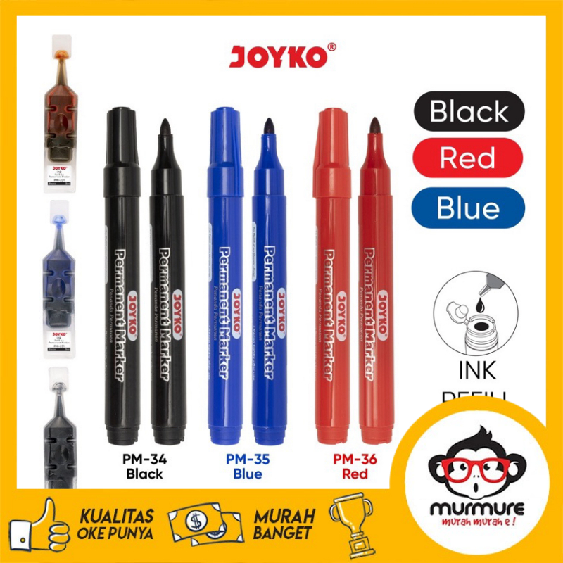 

MURMURE I (PM34-36) PERMANENT MARKER SPIDOL PERMANEN ROUND TIP JOYKO REFILLABLE