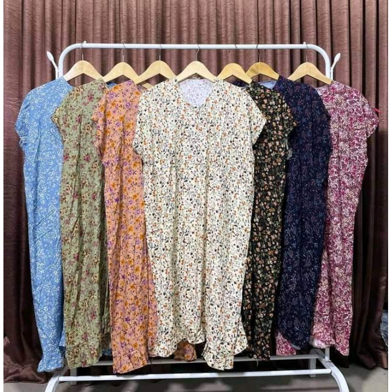 Daster 100 dapat 3pcs Daster rayon standar lengen pendek busui bumil
